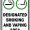 Designated smoking and vaping area signs