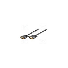 Cablu DVI - DVI, din ambele par&#355;i, DVI-I (24+5) mufa, 10m, negru, Goobay - 69208