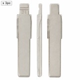 Set 3 lame cheie auto 31# HU66 pentru VW, Audi, Seat si Skoda