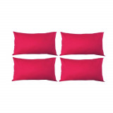 Set 4 Perne decorative dreptunghiulare, 50x30 cm, pline cu Puf Mania Relax, culoare rosu, Palmonix