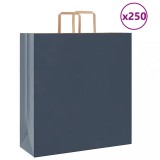 Cumpara ieftin Pungi de h&acirc;rtie 250 buc cu m&acirc;nere Albastre 45x17x48 cm