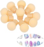 Set 10 capete inlocuibile pentru decorare unghii Anself, burete/plastic, bej, 2,2 x 1,5 cm