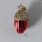Ornament / glob pom de Craciun, sticla, ghinda rosie cu auriu, 5.5cm, decor sarbatori de iarna