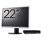 Pachet Calculator Second Hand HP ProDesk 400 G6 Mini, Intel Core i5-10500T 2.30 - 3.80GHz, 8GB DDR4, 256GB SSD + Monitor 22&amp;quot; NewTechnology Media