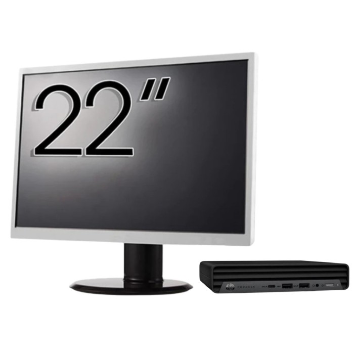 Pachet Calculator Second Hand HP ProDesk 400 G6 Mini, Intel Core i5-10500T 2.30 - 3.80GHz, 8GB DDR4, 256GB SSD + Monitor 22&amp;quot; NewTechnology Media