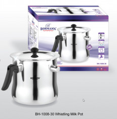 Oala de lapte Bohmann 2.5 litri, cu capac+fluier din inox foto