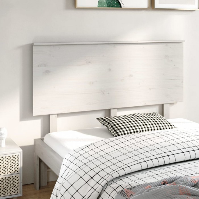 vidaXL Tăblie de pat, alb, 144x6x82,5 cm, lemn masiv de pin 819171