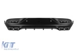 Difuzor tip GLE63 cu capace cromate pentru bara spate A Design potrivit pentru Mercedes GLE Coupe C292 2016-2019 -oo--oo-, cu garnitura de lac negru P