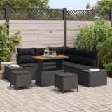 Cumpara ieftin Set de canapele pentru grădină cu pernă 8 pcs Negru Rattan poli