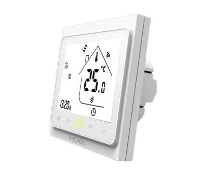 Termostat Wi-Fi pentru cazan centrala gaz, 6 programe zilnice, control prin aplicatie Smart Life, compatibil Alexa si Google Home, alb foto