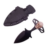 Cumpara ieftin Cutit Tactic Vanatoare IdeallStore Dead Silence, 8cm, Negru, Otel, Teaca Curea, Durabil, Pescuit