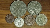 Australia -set colectie exotic- 1 2 5 10 20 50 cents centi 1966-1980 - superbe !, Australia si Oceania