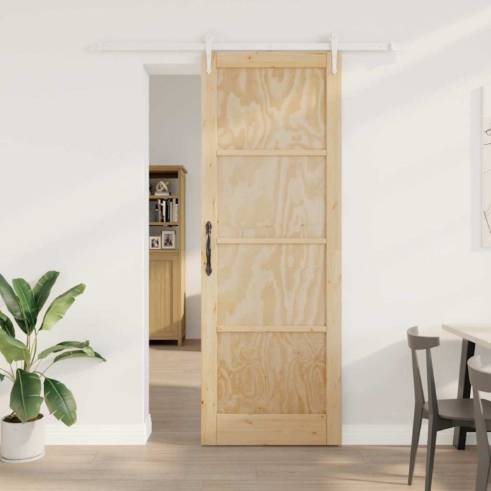 Ușa glisantă cu set de hardware 83x232 cm Lemn masiv de pin