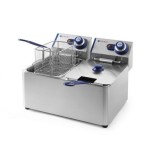 Friteuza electrica profesionala Blue LIne, 2x6 litri, 2x3300W, inox, termostat 0-190 gr C, corp inox, Dimensiuni 55x43x29 cm