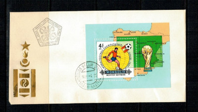 Mongolia 1982 - CM fotbal, colita plic prima zi foto