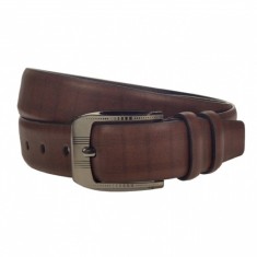 Curea barbati, casual-eleganta, din piele ecologica, latime 3.5 cm, maro - CK183M