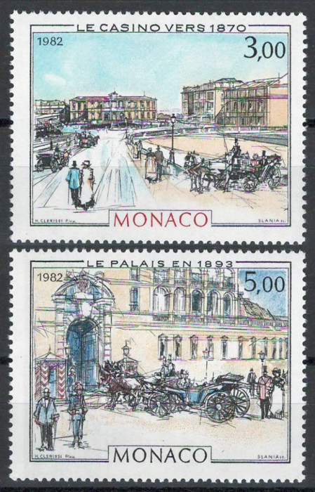 Monaco 1982 Mi 1549/50 MNH - Monte Carlo și Monaco &icirc;n Belle Epoque (1870-1925) I