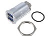 Adaptor USB A soclu x2 din ambele părţi - USB 3.0 Filet M22