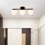 Cumpara ieftin Lustra culoare negru - cu Glob alb Moderna E27x3