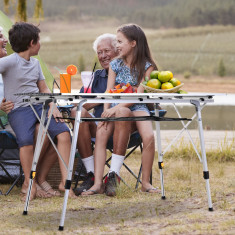 Outsunny Masa de Picnic Pliabila din Aluminiu cu Custodie 120 x 70cm