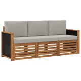 vidaXL Seturi de canapele cu pernă 3 pcs Lemn Solid de Acacia 3383952