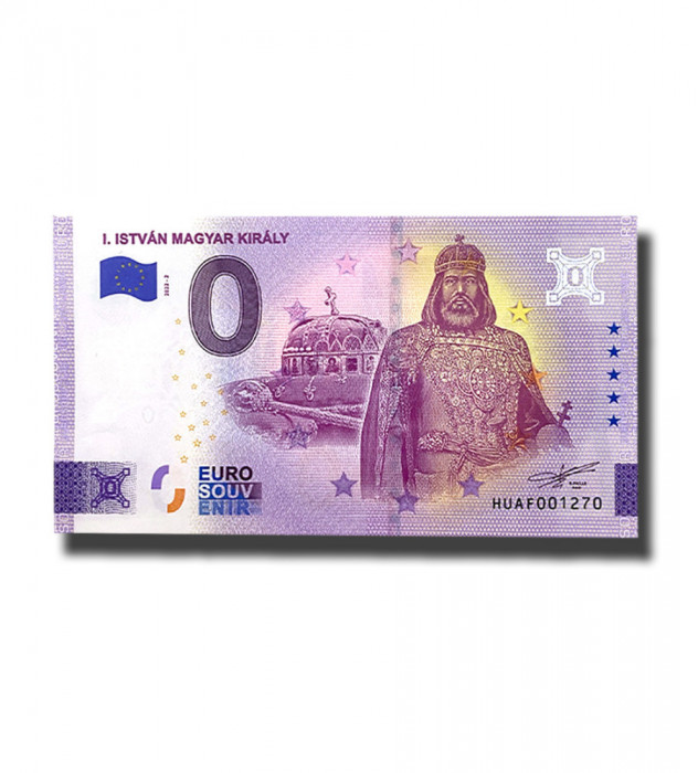 RARR : 0 EURO SOUVENIR - UNGARIA , REGELE STEFAN CEL SFANT - 2022.2 - UNC