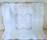Fata de masa Vintage din bumbac cu broderie florala