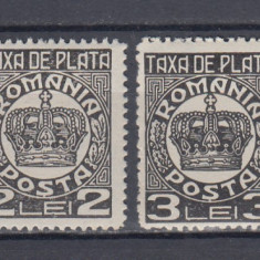 ROMANIA 1932/1938 TAXA DE PLATA COROANA (CU FILIGRAN) EMISIUNEA I-a SERIE MNH