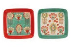 Set 2 farfurii patrate - Collection Flora Bohemian | Sema Design