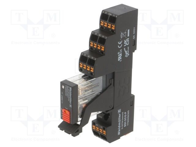 Releu interfață DPDT WEIDM&Uuml;LLER DRI 230V AC 5A pentru șină DIN