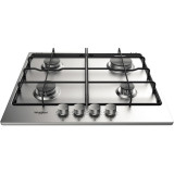 Plita incorporabila Whirlpool TKRL650IX, Gaz, 4 zone gatit, Aprindere electrica, 60 cm, Inox