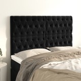 Gossi tablii de pat, 4 buc, negru, 80x7x78/88 cm, catifea