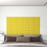 Panouri de perete 12 buc. galben deschis 30x15 cm textil 0,54m&sup2; GartenMobel Dekor, vidaXL