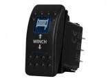 Buton Troliu In/Out Universal 12-24V, 7 Pini, Iluminare Albastra, Montaj Facil, Design Modern