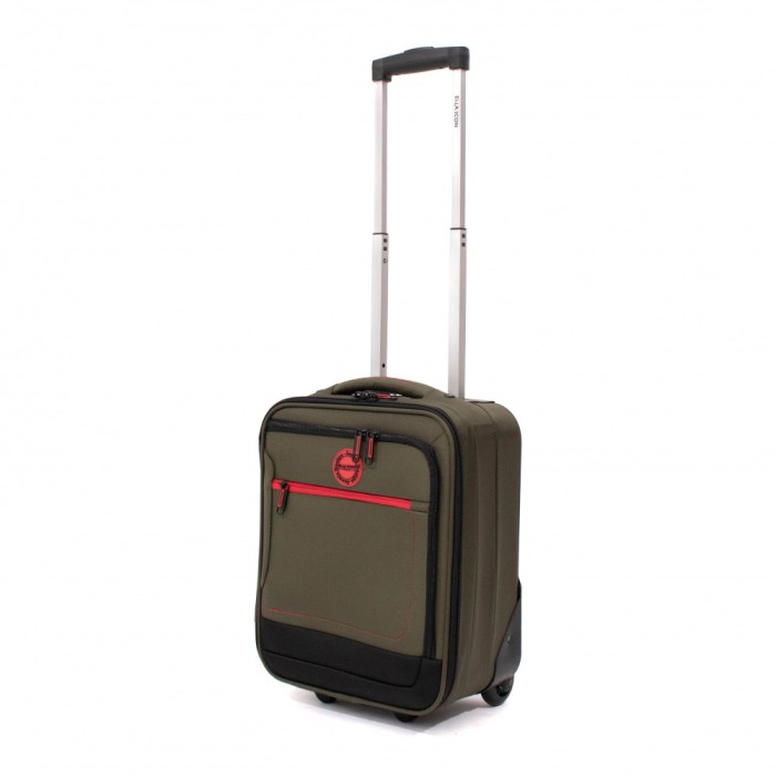 Troler Ella Icon Shadow cu 2 roti, Textil, 40x30x20 cm,&nbsp;Kaki ComfortTravel Luggage