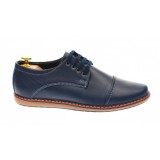 Oferta Pantofi barbati din piele naturala bleumarin 338 Marimea 44