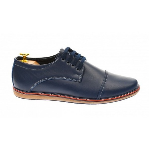 Oferta Pantofi barbati din piele naturala bleumarin 338 Marimea 44