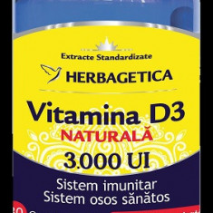 Vitamina d3 naturala 3000ui 30cps vegetale