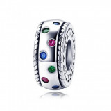 Talisman distantier din argint 925 colorful stone