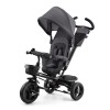 Tricicleta Copii Kinderkraft Aveo Malachite Grey, Roti Impermeabile, Scaun Pivotant, Pliabila, Copertina, Accesorii