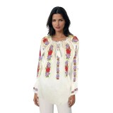 Bluza tip ie dama R25 alb/mov , marimea XL