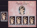 RO 1999 ,LP 1498+a &quot;Diana- Printesa de Wales &quot; ,serie+ bloc de 4 ,MNH