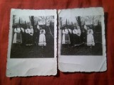 2 Fotografii mici 1940 - Port national in comuna Sarbesti Bihor - uzate ,dim.=8,8x6cm