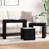 Set 3 Mese Cuib vidaXL Stejar Negru 61x30x50 cm, Dreptunghiulare, MDF, Finisaj Mat, Design Compact, Masute Cafea, Living