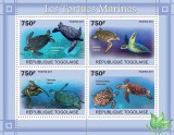 TOGO 2010 - Testoase marine /set complet-colita+bloc MNH ( 2 imagini), Nestampilat