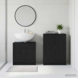 Cumpara ieftin Set de dulapuri pentru baie, 2 piese UTRECHT Negru