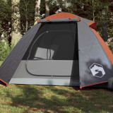 VidaXL Cort camping 2 persoane gri/portocaliu 224x248x118cm tafta 185T