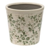 Cumpara ieftin Set 2 ghivece ceramica bej verde 16x16 cm