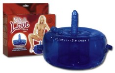 Scaun gonflabil cu vibrator - Albastru foto