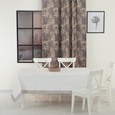 Față de masă din bumbac, cu bordura brodata, dimensiuni 160x220cm, Alb Ecru foto
